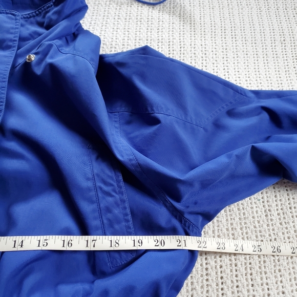 VTG New Spirit Pacific Trail FLAWED Men's Medium Blue Hooded Mid Rain Jacket - Picture 6 of 10